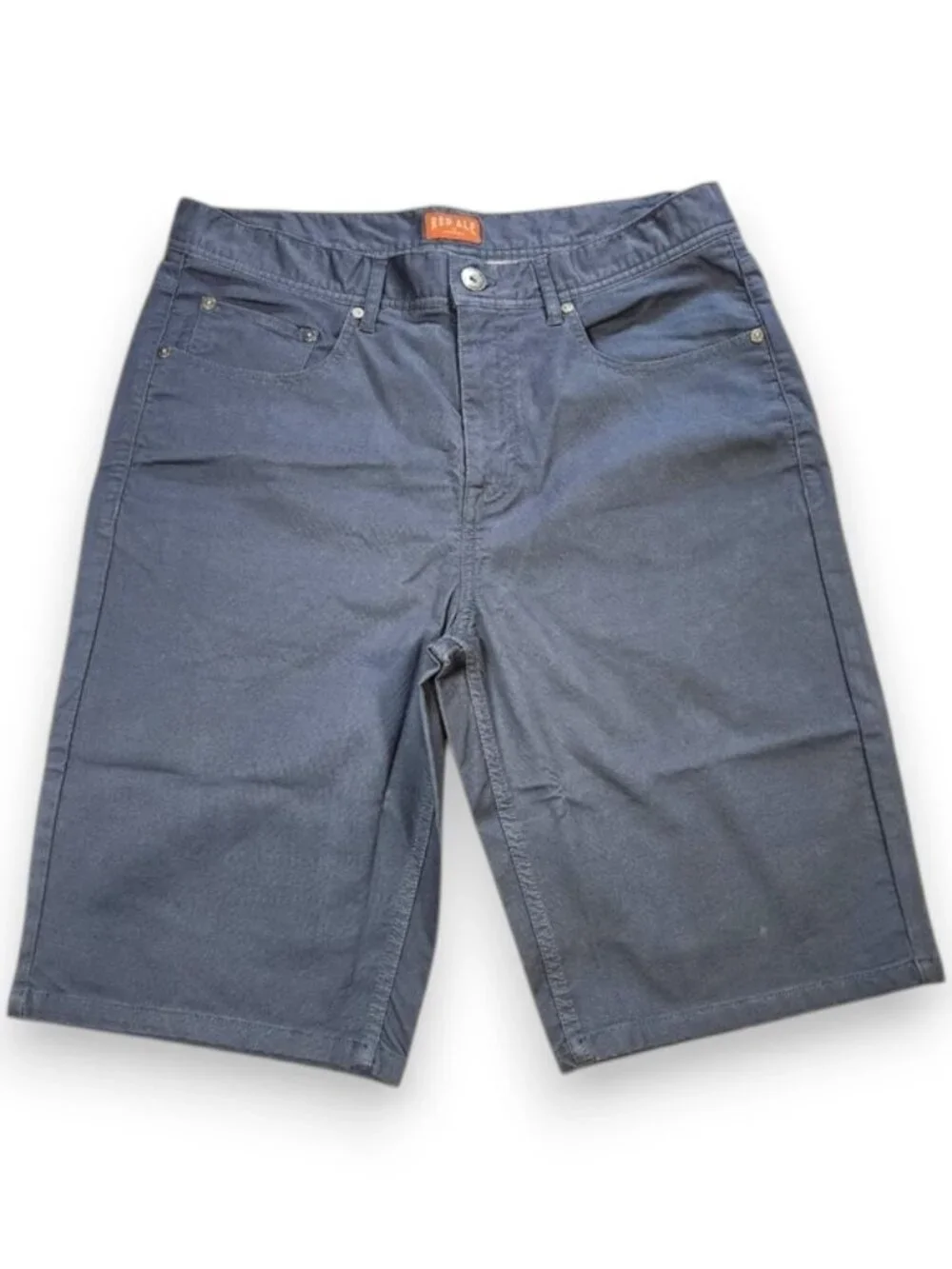 Red Ale Micro Corduroy Chino Shorts Navy Flat Front Casual Mens Size 31x11 - Picture 1 of 10